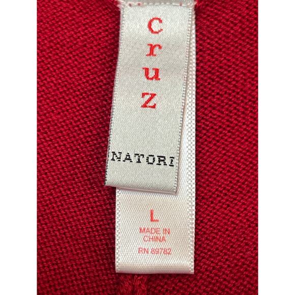 Cruz Natori Women's M/L Red 2 Piece Lounge Sleep Set Sweater Cropped Pants - Picture 4 of 12